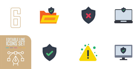 Web Security Flat Color icon for presentation