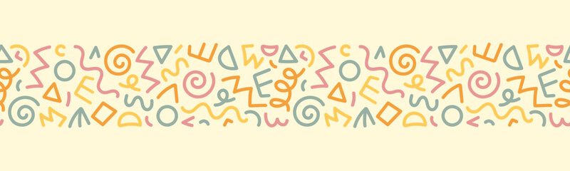 Hand drawn abstract seamless pattern, doodle background, simple style - great for textiles, banners, wallpapers, wrapping - vector design