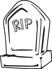 Hand drawn tombstone transparent background.
