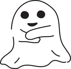 Hand drawn halloween ghost transparent background.

