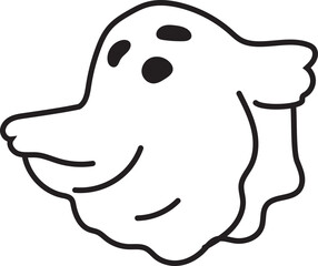 Hand drawn halloween ghost transparent background.
