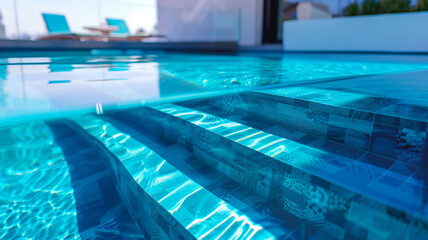 Obraz premium 夏色のイメージ プール 水面