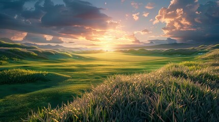 Golf Course Image. Concept Outdoor Photography,