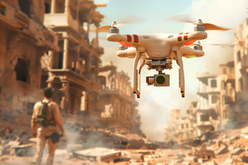 A modern drone in military operations