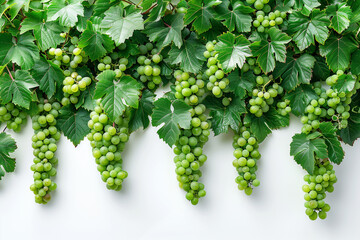 Grapevines isolated on white background