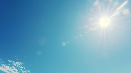 Clear Blue Sky with Sun and Lens Flares