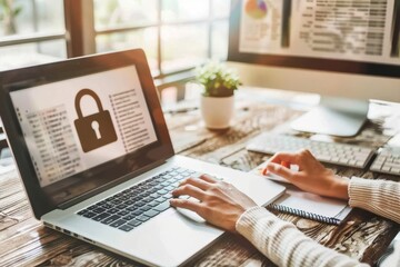 Obraz premium Implement secure communication protocols and robust encryption technology to protect enterprise networks, utilizing secure APIs and advanced password protection for comprehensive security.