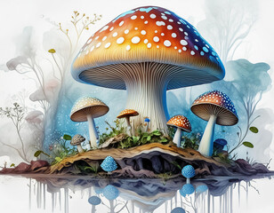 mushroom white background