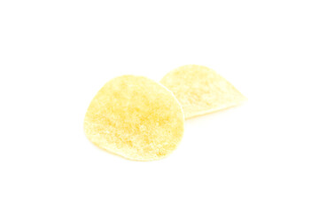 Potato chips mixed chili powder isolated on white background, Spicy potato chips
