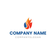 Drop flame logo design, vector logo design, illustration