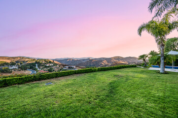 Exterior view of a luxurious home in Hidden Hills, California.