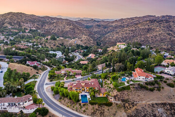 Exterior view of a luxurious home in Hidden Hills, California.