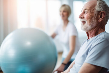 Fototapeta premium AI generated portrait of patient in professional rehabilitation center