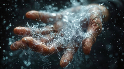 hand and water