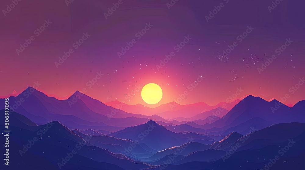 Poster abstract background with minimalist elements and celestial gradients