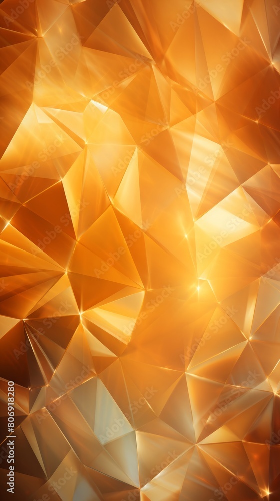 Poster a bright orange background with triangles and a sun shining on it. the image has a warm and inviting