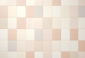 A wall of light brown and beige tiles
