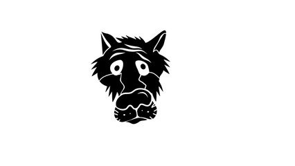 old wolf, black isolated silhouette