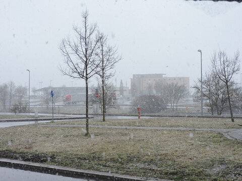 Nevando en Singen  parking A81