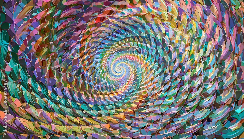 Canvas Prints optical illusion, delusion spirals and colorful abstraction hypnosis