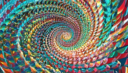 Optical illusion, delusion spirals and colorful abstraction hypnosis