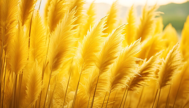 pampas, gras, feld, neu, ray, flower, neu, pampasgras, gr&auml;ser, halme, hintergrund, farbe, des, jahres, 2024, lifestyle, copy space, wind, bewegung, natur, trend