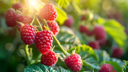 Promoting Healthy Organic Food Options: A Small Eco-Friendly Raspberry Farm with Sustainable Practices. Concept Organic Farming, Sustainable Agriculture, Eco-Friendly Practices, Healthy Eating