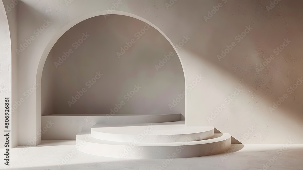 Poster 3d product unique platform in minimalistic style