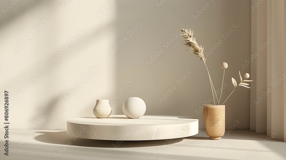 Poster 3d product unique platform in minimalistic style