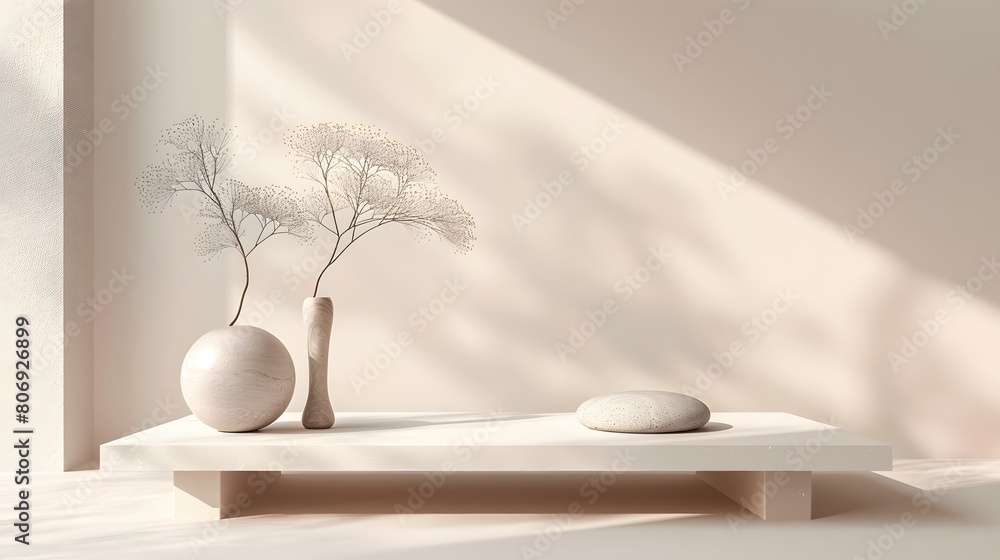 Poster 3d product unique platform in minimalistic style