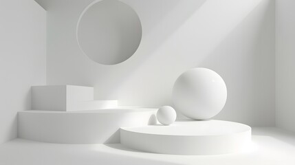 3d product unique platform in minimalistic style