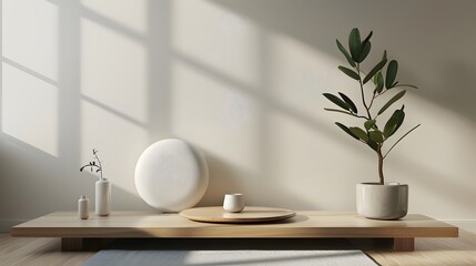 3d product unique platform in minimalistic style