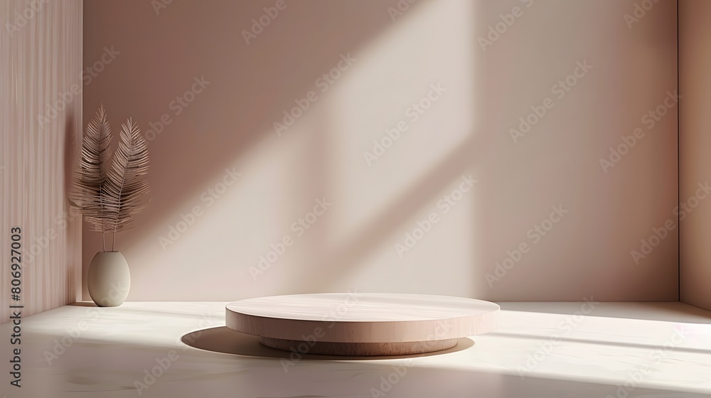 Poster 3d product unique platform in minimalistic style
