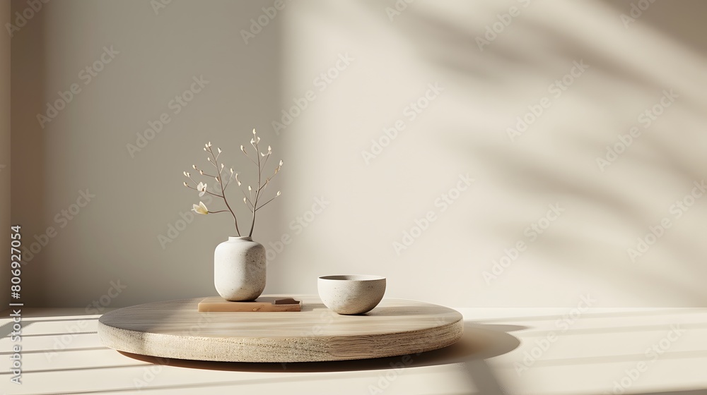 Poster 3d product unique platform in minimalistic style