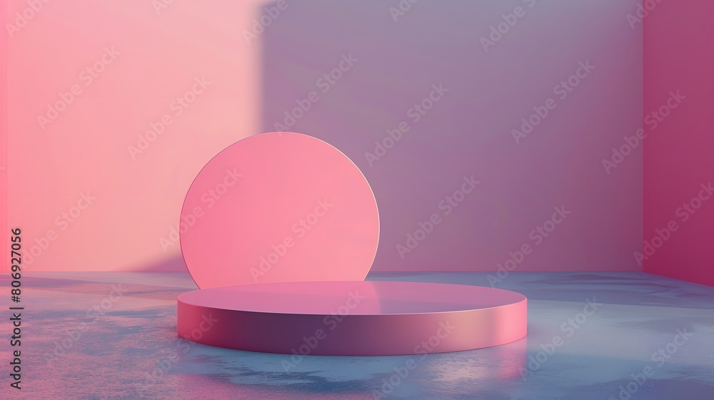 Poster 3d product unique platform in minimalistic style