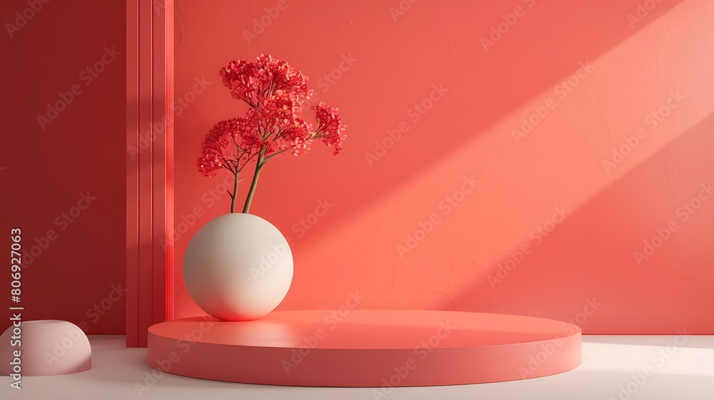 Poster 3d product unique platform in minimalistic style