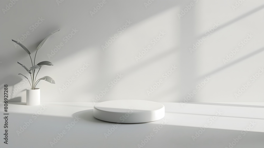 Poster 3d product unique platform in minimalistic style