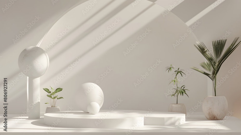 Poster 3d product unique platform in minimalistic style