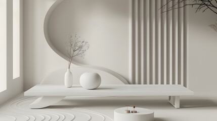 3d product unique platform in minimalistic style