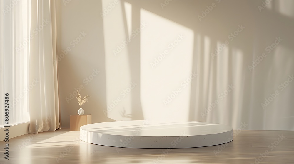 Poster 3d product unique platform in minimalistic style