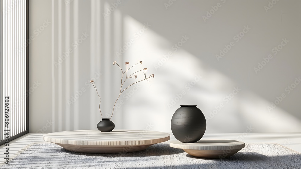 Poster 3d product unique platform in minimalistic style
