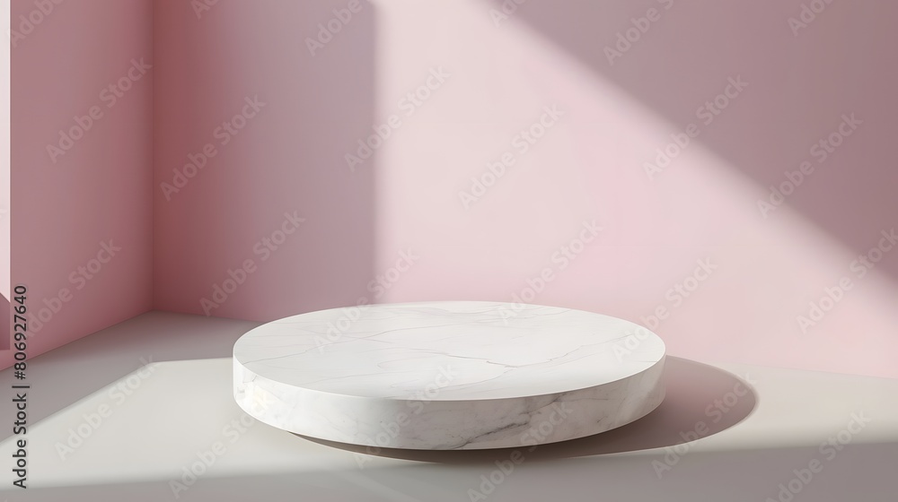 Poster 3d product unique platform in minimalistic style