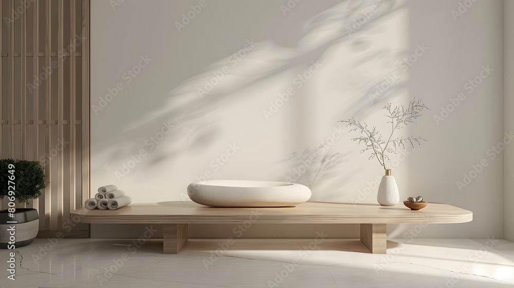 Poster 3d product unique platform in minimalistic style