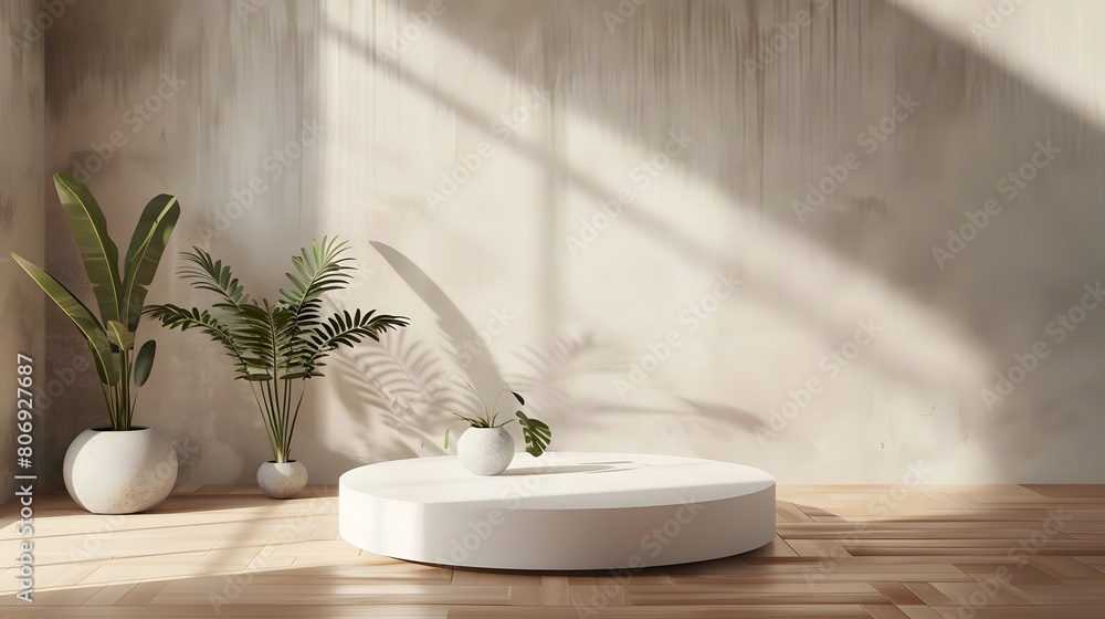 Poster 3d product unique platform in minimalistic style