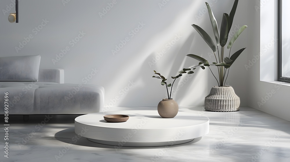 Poster 3d product unique platform in minimalistic style