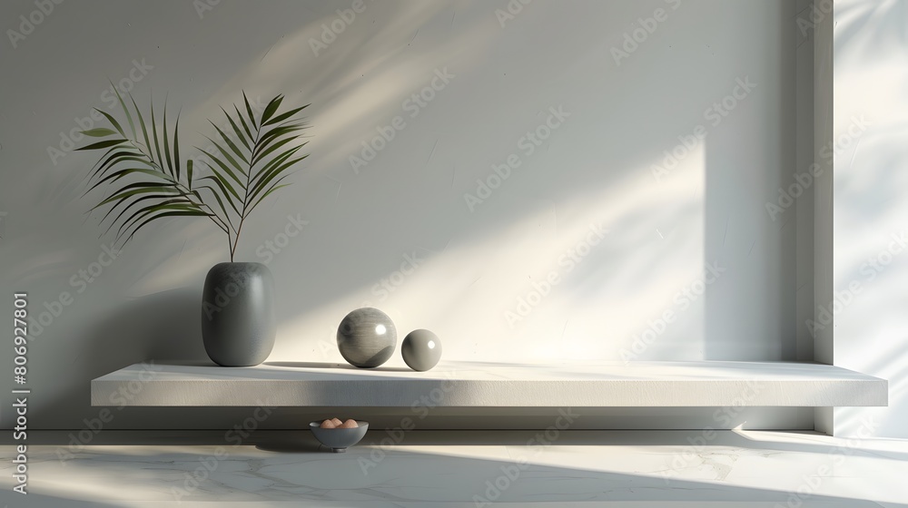 Poster 3d product unique platform in minimalistic style
