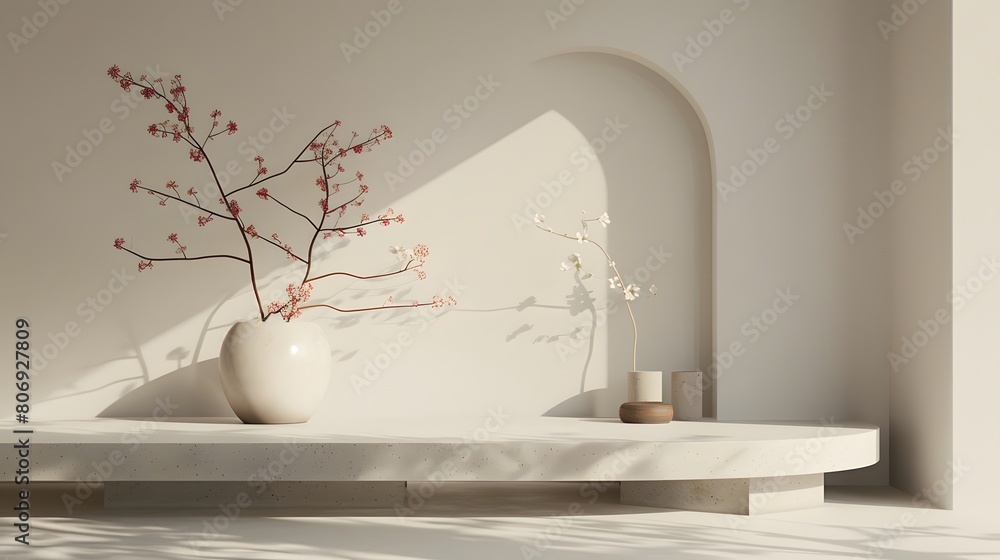 Poster 3d product unique platform in minimalistic style