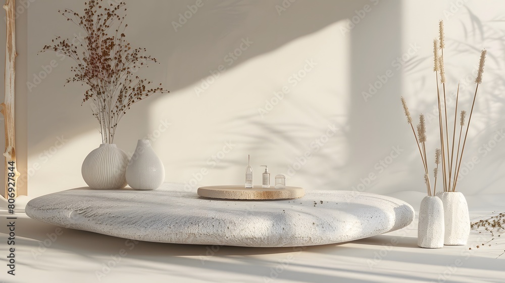 Poster 3d product unique platform in minimalistic style