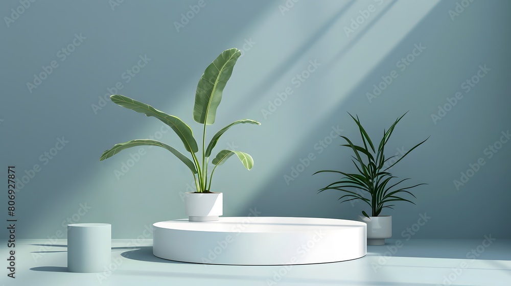 Poster 3d product unique platform in minimalistic style