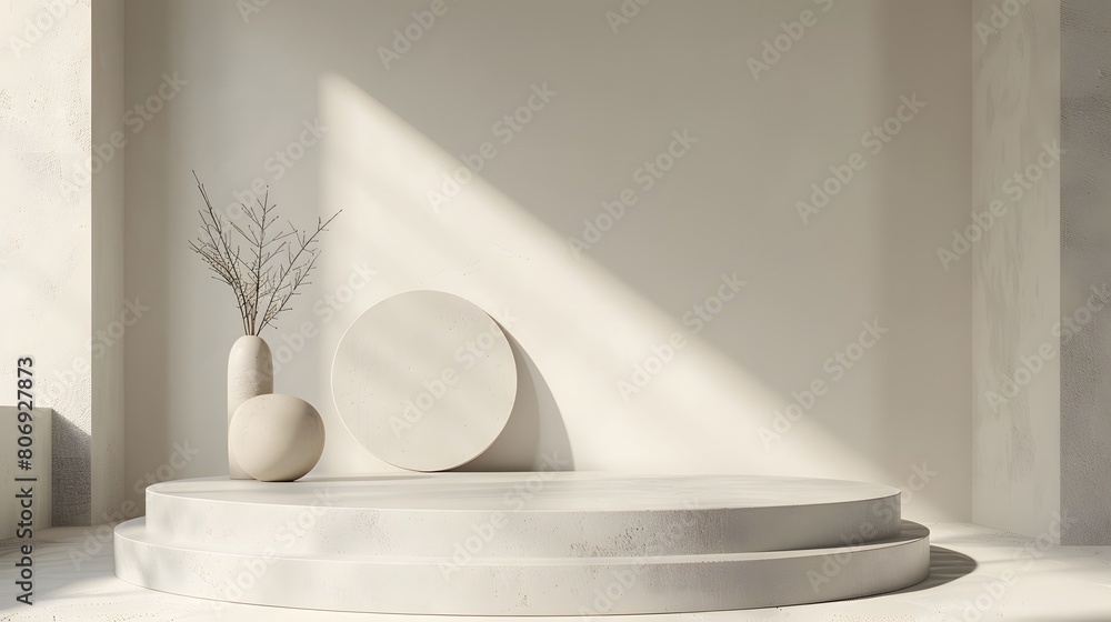 Poster 3d product unique platform in minimalistic style